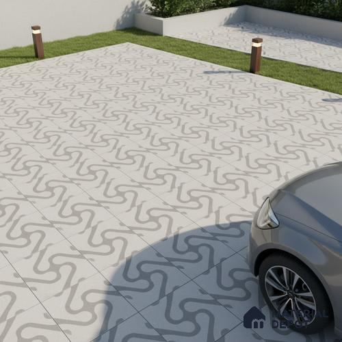 TL 03388 K Limbo Silver 400 x 400 mm Matte Finish Anti Slip Vitrified Parking Floor Tile - 12 mm | Pattern Alignment May Vary | 2-3 mm Spacer is Mandatory