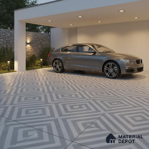 TL 03390 H Crossword Lava 400 x 400 mm Matte Finish Anti Slip Vitrified Parking Floor Tile - 12 mm | Pattern Alignment May Vary | 2-3 mm Spacer is Mandatory