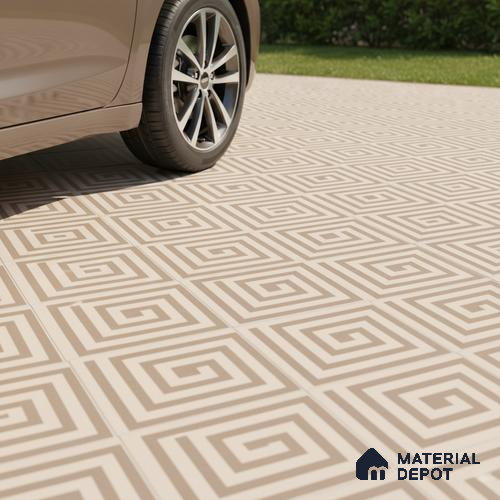 TL 03390 J Crossword Sand 400 x 400 mm Matte Finish Anti Slip Vitrified Parking Floor Tile - 12 mm | Pattern Alignment May Vary | 2-3 mm Spacer is Mandatory