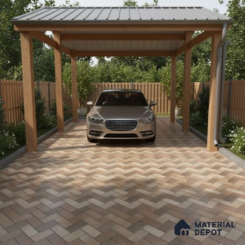 Parking Floor Tile TL 03474 Rustic Brown 16 x 16 inch Matte Finish Tile - 12 mm | Pattern Alignment May Vary | 2-3 mm Spacer is Mandatory