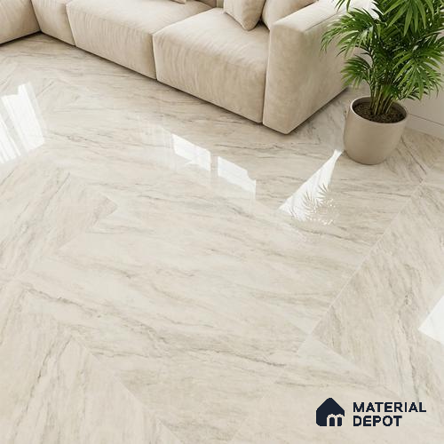 TL 04230 D Super White Crystal Finish 1200x600 mm Full Body Vitrified Wall & Floor Tile - 9 mm