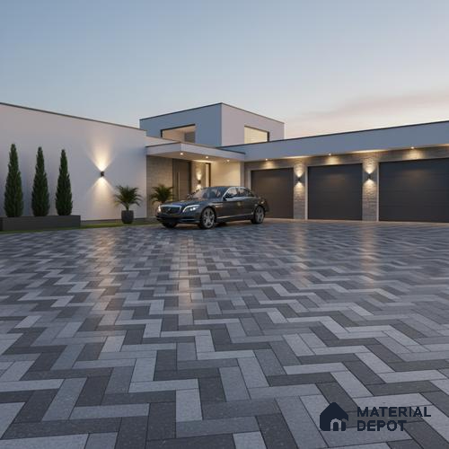 TL 04257 | Geometric Platinum 400x400 mm Matte Finish Vitrified Parking Floor Tile - 12 mm | Pattern Alignment May Vary | 2-3 mm Spacer is Mandatory