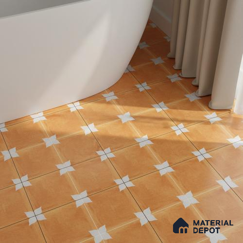 TL 04354 B Athangudi Yellow Moroccan Look Matte Finish 300 x 300 mm Ceramic Tile - 9 mm | Please Expect a Slight Variation of Pattern