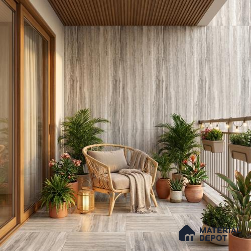 TL 04461 Tivoli Grey 1200 x 600 mm Digital Punch Matte Finish Vitrified Tile - 9 mm