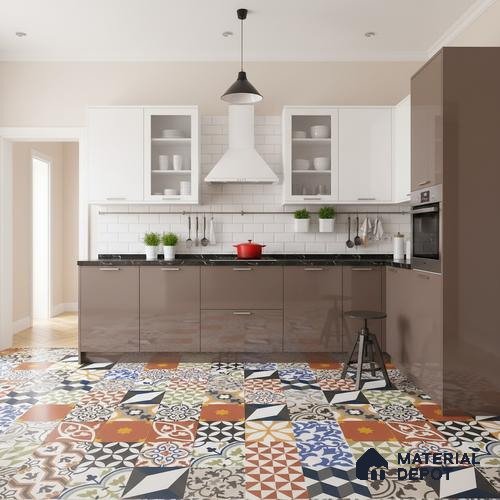 Moroccan Floor & Wall Tile TL 04670 B Florencia Warm Deco 2 ft x 2 ft - Porcelain Matte Finish 8 mm | Suitable for Kitchen, Bathroom, Dining Area | Please Expect a Slight Variation of Pattern
