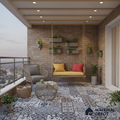 Moroccan Floor & Wall Tile TL 04670 C Florencia Cold Deco Gray 2 ft x 2 ft -  Porcelain Matte Finish 8 mm | Suitable for Kitchen, Bathroom, Dining Area | Please Expect a Slight Variation of Pattern