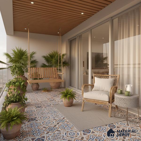 Moroccan Floor & Wall Tile TL 04670 F Florencia Soumaya Orange 2 ft x 2 ft - Porcelain Matte Finish 8 mm | Suitable for Kitchen, Bathroom, Dining Area | Please Expect a Slight Variation of Pattern