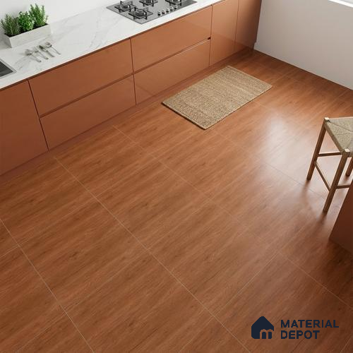Wooden Tile TL 04681 Maple Natural Copper Brown 2 ft x 2 ft Porcelain Matte Finish 8 mm | Suitable for Living Room, Bedroom, Bathroom, Kitchen & Balcony
