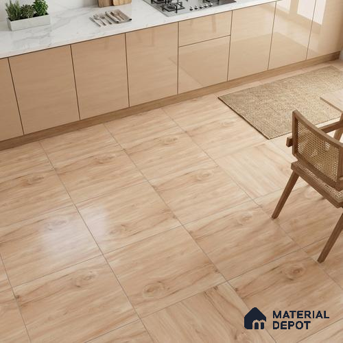 Wooden Tile TL 04682 Maple Nocciola Brown 2 ft x 2 ft Porcelain Matte Finish 8 mm | Suitable for Living Room, Bedroom, Bathroom, Kitchen & Balcony
