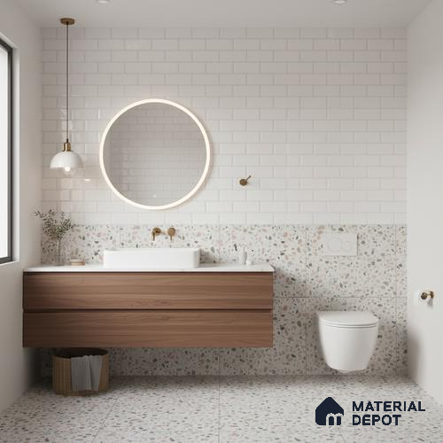 Faux Subway Wall Tile TL 04685 J Brick Solara Ice White 2 ft x 1 ft Ceramic Glossy Finish - 9 mm | Suitable For Kitchen, Bathroom Walls and Backsplashes | Please Expect a Slight Variation of Pattern