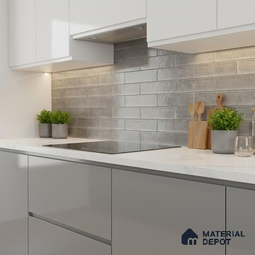 Faux Subway Wall Tile TL 04685 Q Brick Solara Opal Sheen 2 ft x 1 ft Ceramic Glossy Finish - 9 mm | Suitable For Kitchen, Bathroom Walls and Backsplashes | Please Expect a Slight Variation of Pattern