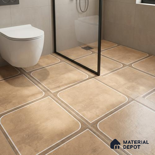 Cement Floor Tile TL 04782 B Earthen Slate Clay Beige 16 x 16 inch Vitrified Anti Skid Matte Finish - 12 mm | Suitable for Parking, Terrace, Balcony, Courtyard | Pattern Alignment May Vary | 2-3 mm Spacer is Mandatory