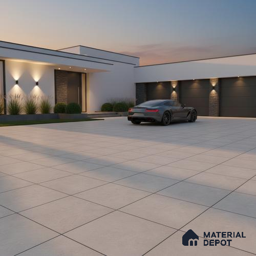 Cement Floor Tile TL 04785 C Earthen Slate Avorio Beige 16 x 16 inch Vitrified Anti Skid Matte Finish - 12 mm | Suitable for Parking, Terrace, Balcony, Courtyard | Pattern Alignment May Vary | 2-3 mm Spacer is Mandatory