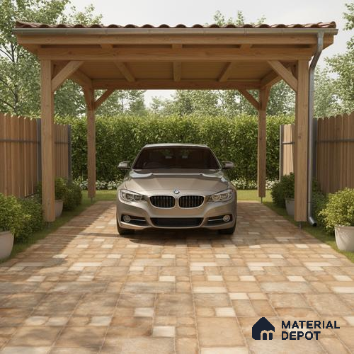 Punch Tile TL 04803 Rustique Elegance Earth Brown 16 x 16 inch Vitrified Matte Finish - 12 mm | Suitable for Parking, Terrace, Balcony, Courtyard | Pattern Alignment May Vary | 2-3 mm Spacer is Mandatory