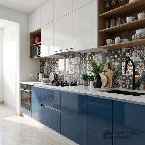 Moroccan Wall & Floor Tile TL 05111 D Kasavari Medina Magic 4 ft x 2 ft Vitrified Endless High Gloss Finish - 9 mm  | Suitable for Living Room, Bedroom, Bathroom, Kitchen Wall & Backsplashes