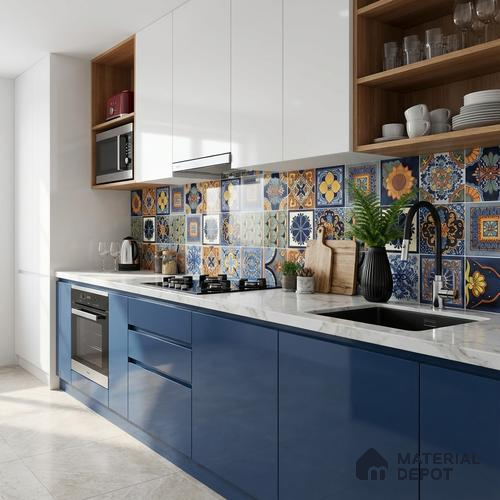 Moroccan Wall & Floor Tile TL 05111 G Kasavari Celestial 4 ft x 2 ft Vitrified Endless High Gloss Finish - 9 mm (Random 4) | Suitable for Living Room, Bedroom, Bathroom, Kitchen Wall & Backsplashes