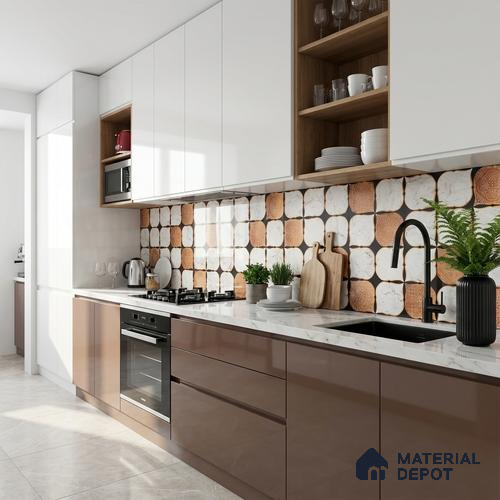 Moroccan Wall & Floor Tile TL 05111 Kasavari Casablanca Charm 4 ft x 2 ft Vitrified Endless High Gloss Finish - 9 mm  | Suitable for Living Room, Bedroom, Bathroom, Kitchen Wall & Backsplashes