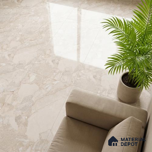 Marble Wall & Floor Tile TL 05116 Marblis Sandy Veil 4 ft x 2 ft Vitrified Endless Glossy Finish - 9 mm (Random 4) | Suitable for Living Room, Bedroom & Bathroom