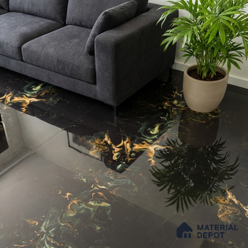 Marble Wall & Floor Tile TL 05118 Marblis Eclipse 4 ft x 2 ft Vitrified Endless High Gloss Finish - 9 mm (Random 4) | Suitable for Living Room, Bedroom & Bathroom