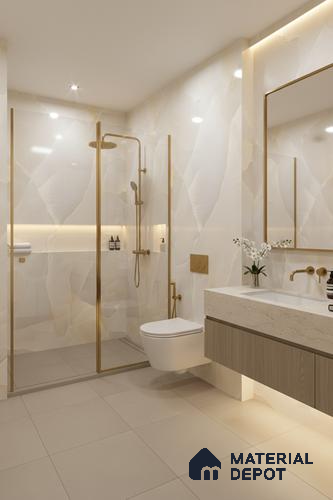 Marble Wall & Floor Tile TL 05129 Marblis Arctic Onyx 4 ft x 2 ft Vitrified Endless Glossy Finish - 9 mm (Random 3) | Suitable for Living Room, Bedroom & Bathroom