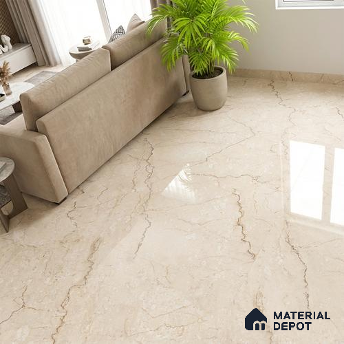 Marble Wall & Floor Tile TL 05131 Marblis Bottochino Mirage 4 ft x 2 ft Vitrified Endless Glossy Finish - 9 mm (Random 2) | Suitable for Living Room, Bedroom & Bathroom