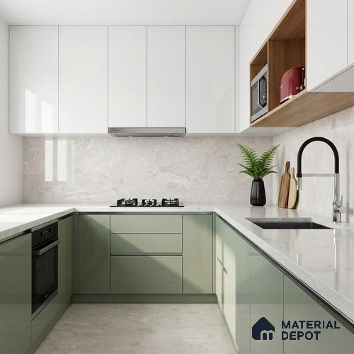 Marble Wall & Floor Tile TL 05135 Marblis Ivory Dream 4 ft x 2 ft Vitrified Endless Glossy Finish - 9 mm (Random 4) | Suitable for Living Room, Bedroom & Bathroom