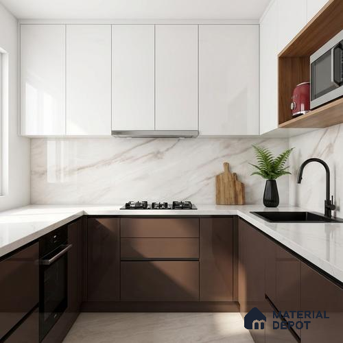Marble Wall & Floor Tile TL 05142 Marblis Snow Blossom 4 ft x 2 ft Vitrified Glossy Finish - 9 mm (Random 6) | Suitable for Living Room, Bedroom & Bathroom