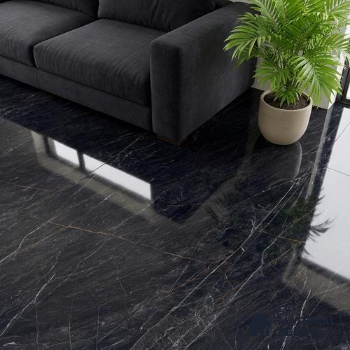 Marble Wall & Floor Tile TL 05148 Marblis Obsidian Veil 4 ft x 2 ft Vitrified High Gloss Finish - 9 mm (Random 4) | Suitable for Living Room, Bedroom & Bathroom