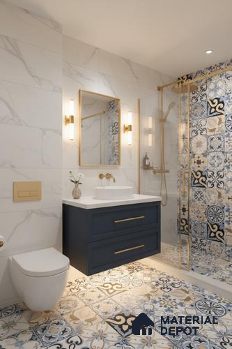 Moroccan Tile TL 05193 Zellige Vibrant Florals Multi Colour 1 ft x 1 ft Vitrified Matte Finish - 9 mm | Suitable for Kitchen, Bathroom, Balcony Floor & Wall | Please Expect a Slight Variation of Pattern