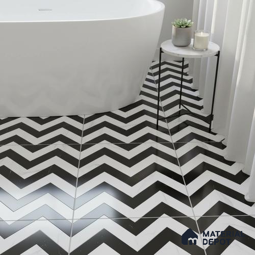 Moroccan Tile TL 05195 Zellige Inverted Wave Multi Colour 1 ft x 1 ft Vitrified Matte Finish - 9 mm | Suitable for Kitchen, Bathroom, Balcony Floor & Wall | Please Expect a Slight Variation of Pattern