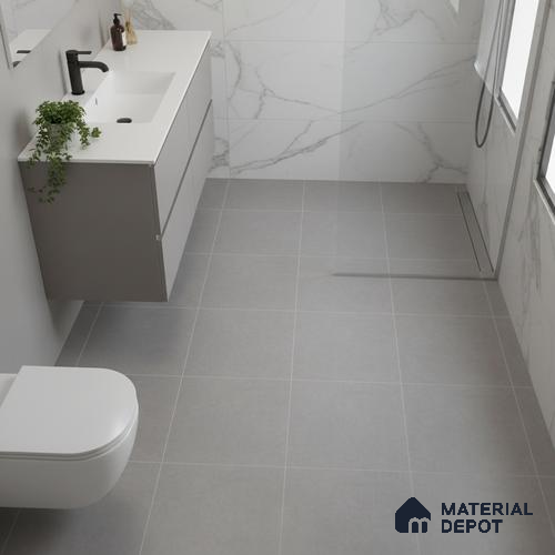Plain Tile TL 05217 Zellige Plain Grey 1 ft x 1 ft Vitrified Matte Finish - 9 mm | Suitable for Kitchen, Bathroom, Balcony Floor & Wall