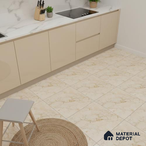 Marble Wall & Floor Tile TL 05223 B Marbella Warm Cream 2 ft x 2 ft Porcelain Matte Finish 8 mm | Suitable for Living Room, Bedroom, Bathroom, Kitchen & Balcony