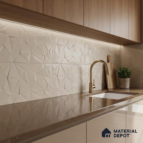 Punch Wall Tile TL 05289 Splendore Trina Illusions Light 2 ft x 1 ft Ceramic Matte Finish - 9 mm | Suitable for Kitchen, Bathroom & Balcony Walls