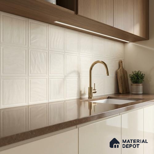 Faux Subway Wall Tile TL 05290 Splendore Mersalite Light 2 ft x 1 ft Ceramic Matte Finish - 9 mm | Suitable for Kitchen, Bathroom & Balcony Walls | Please Expect a Slight Variation of Pattern