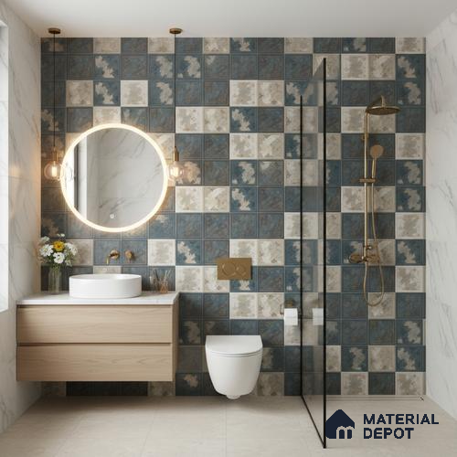 Abstract Wall Tile TL 05290 B Splendore Mersalite Highlighter 2 ft x 1 ft Ceramic Matte Finish - 9 mm | Suitable for Kitchen, Bathroom & Balcony Walls
