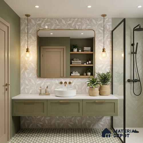Highlighter Wall Tile TL 05319 B Splendore Engraved Petals Highlighter 2 ft x 1 ft Ceramic Matte Finish - 9 mm | Suitable for Kitchen, Bathroom & Balcony Walls