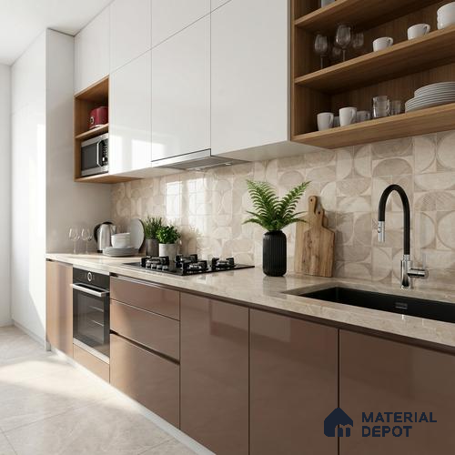 Highlighter Wall Tile TL 05336 D Aurelio Magnesite Decor 4 ft x 2 ft Vitrified High Gloss Finish - 9 mm | Suitable for Living Room, Bedroom, Dining Area