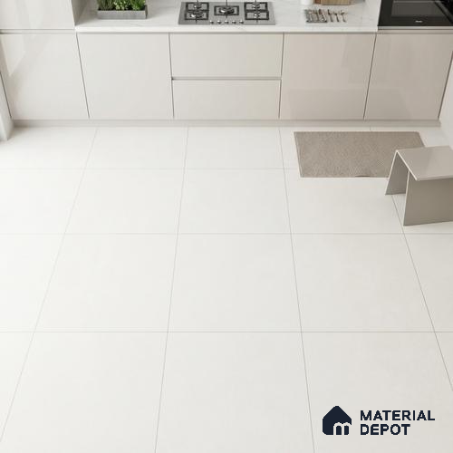 Cement Wall & Floor Tile TL 05340 D Neutra Alison Silver 2 ft x 2 ft Vitrified Matte Finish - 9 mm | Suitable for Bedroom, Balcony, Foyer, Dining