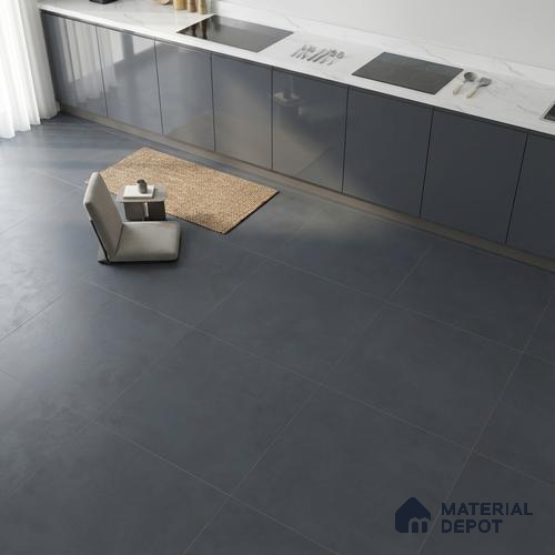Plain Wall & Floor Tile TL 05350 C Neutra Cloud Grey 2 ft x 2 ft Vitrified Carving Matte Finish - 9 mm | Suitable for Bedroom, Balcony, Foyer, Dining