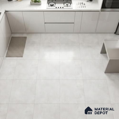 Plain Wall & Floor Tile TL 05350 Neutra Cloud Crush 2 ft x 2 ft Vitrified Carving Matte Finish - 9 mm | Suitable for Bedroom, Balcony, Foyer, Dining