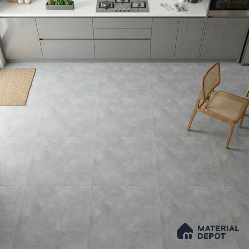 Cement Wall & Floor Tile TL 05351 Neutra Impex White 2 ft x 2 ft Vitrified Plain Matte Finish - 9 mm | Suitable for Bedroom, Balcony, Foyer, Dining