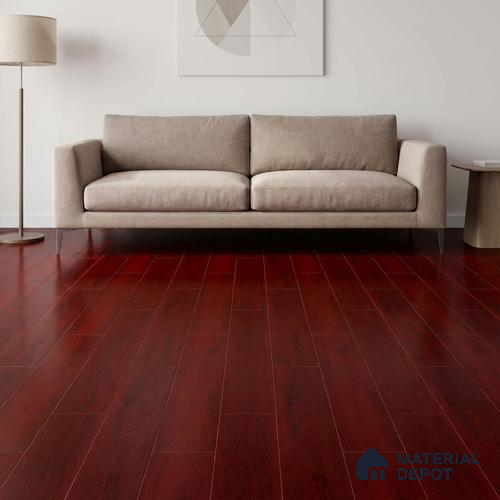 Wooden Floor Plank Tile TL 05370 Bosco Richmond Berry 4 ft x 8 inch Vitrified Carving Matte Finish - 9 mm | Suitable for Balcony, Courtyard, Patio