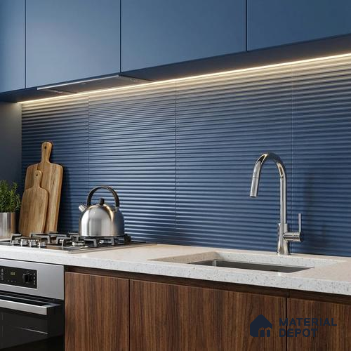 Faux Subway Wall Tile TL 05381 Miraq Temba Navy Blue 2 ft x 1 ft Ceramic Matte Finish - 8 mm | Suitable For Kitchen, Bathroom Walls and Backsplashes | Please Expect a Slight Variation of Pattern