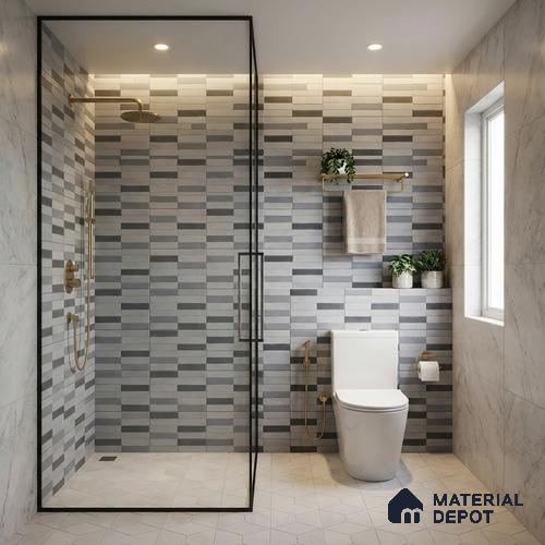 Faux Subway Wall Tile TL 05382 B Miraq Stack White 2 ft x 1 ft Ceramic Matte Finish - 8 mm | Suitable For Kitchen, Bathroom Walls and Backsplashes | Please Expect a Slight Variation of Pattern
