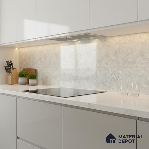 Kitchen Wall Tile TL 05399 B Bistro Cloud Grey Light 2 ft x 1 ft Ceramic Glossy Finish - 9 mm | Suitable For Kitchen, Bathroom Walls and Backsplashes