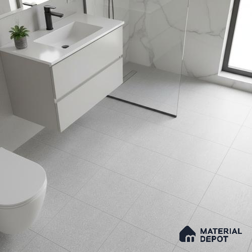 Stone Floor & Wall Tile TL 05446 C Jewel Nimbus Silver 1 ft x 1 ft Ceramic Matte Finish - 7.5 mm | Suitable for Bathroom, Terrace & Balcony