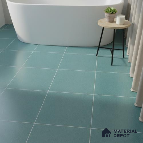 Stone Floor & Wall Tile TL 05446 E Jewel Aqua Teal 1 ft x 1 ft Ceramic Matte Finish - 7.5 mm | Suitable for Bathroom, Terrace & Balcony