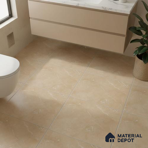 Marble Matching Floor Tile TL 05471 D Lustra Mesa Beige 1 ft x 1 ft Ceramic Antiskid Matte Finish - 9 mm | Suitable for Bathroom, Kitchen
