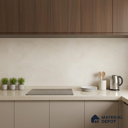 Marble Wall Tile TL 05471 Lustra Mesa Crema 2 ft x 1 ft Ceramic Satin Finish - 9 mm | Suitable for Bathroom, Kitchen