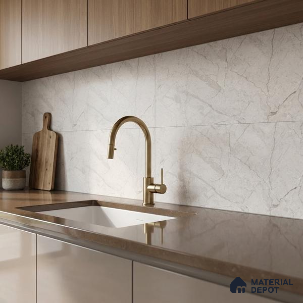 Marble Wall Tile TL 05474 Lustra Charm Pearl 2 ft x 1 ft Ceramic Satin Finish - 9 mm | Suitable for Bathroom, Kitchen